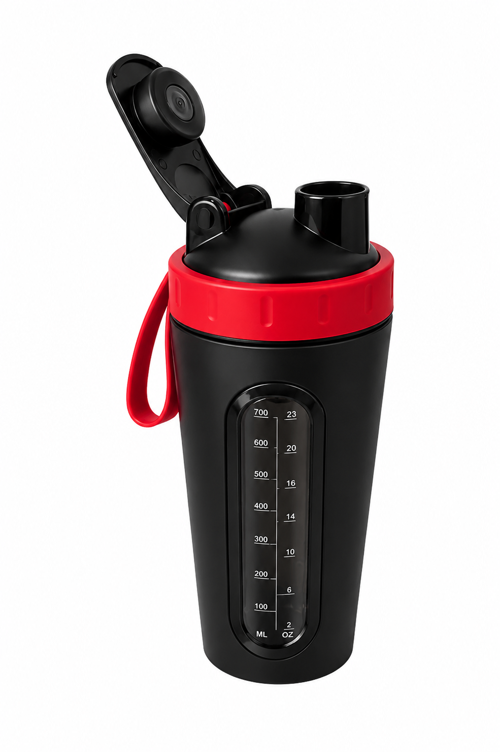 MBN Premium RVS Shaker 700 ml open lid and measurement window